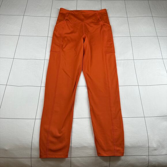 Girlfriend Collective Leggings Womens Small Orange Compressive High Rise Pocket - Picture 2 of 11